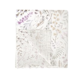 Muselina de bambú 120x120 cm Niza (blanco/lila) de Bimbidreams