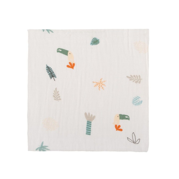 Muselina de bambú 120x120 cm Tucán (gris) de Bimbidreams