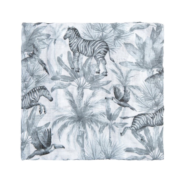 Muselina de bambú 120x120 cm Zebra (blanco) de Bimbidreams