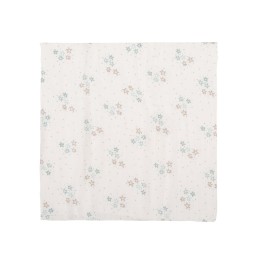 Muselina de bambú 120x120 cm Stars (blanco/azul) de Bimbidreams