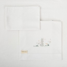 Tríptico de punto cuna mini 50x80 Campo (blanco/lino) de Bimbidreams