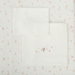 Tríptico de punto cuna mini 50x80 Monet (blanco/rosa) de Bimbidreams