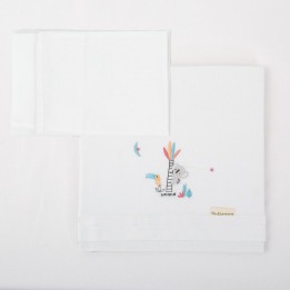 Tríptico de punto cuna 60x120 Tucán (blanco/verde) de Bimbidreams