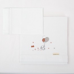 Tríptico de punto cuna 60x120 Jolie (blanco/lino) de Bimbidreams