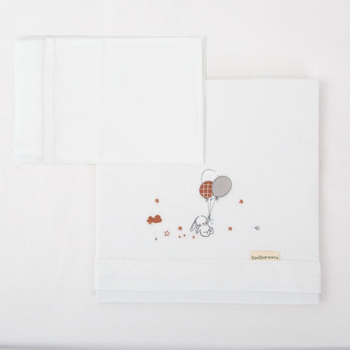 Tríptico de punto cuna 60x120 Jolie (blanco/lino) de Bimbidreams