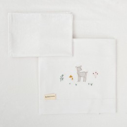 Tríptico de punto cuna 60x120 Deer (blanco/rosa) de Bimbidreams