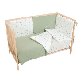 Set nórdico cuna 110x155 cm Trex (blanco/verde) de Bimbidreams