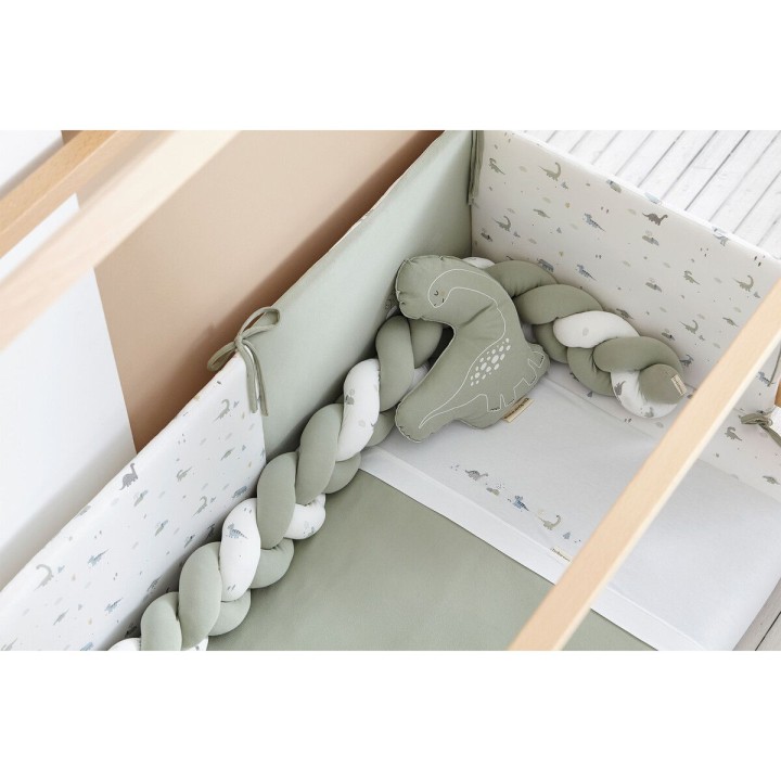 Set nórdico cuna 110x155 cm Trex (blanco/verde) de Bimbidreams