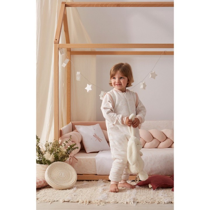 Set nórdico cuna 110x155 cm Dafne (blanco/rosa) de Bimbidreams