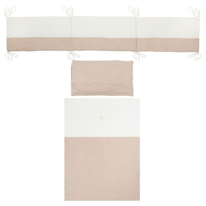 Set nórdico cuna 110x155 cm Anaís (blanco/lino) de Bimbidreams