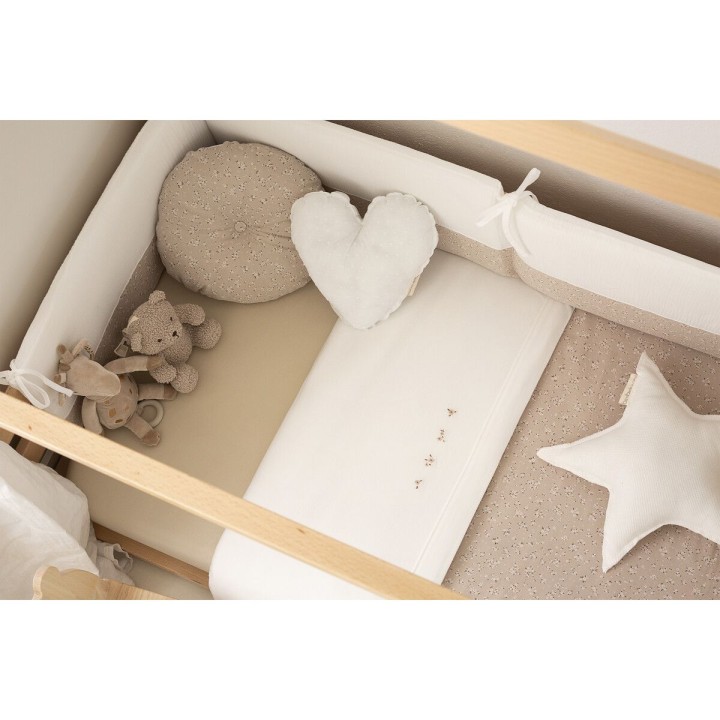 Set nórdico cuna 110x155 cm Anaís (blanco/lino) de Bimbidreams