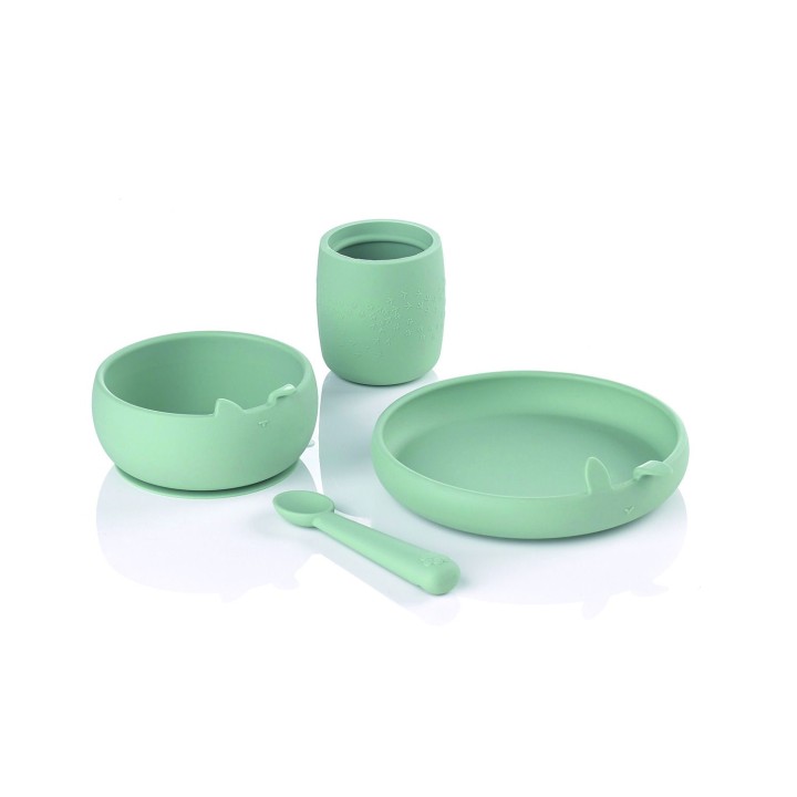 Set vajilla silicona Jané 4 piezas BPA free ventosas 6m+ | PequeMonster