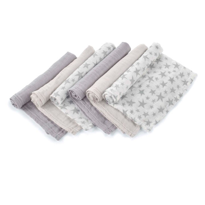 Muselinas de bambú 35x35 Jané pack 6 babero doudou multiuso | PequeMonster